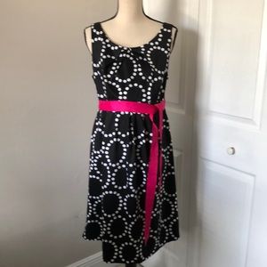 NEW-MOTHERHOOD Maternity black white polka dot dress | L